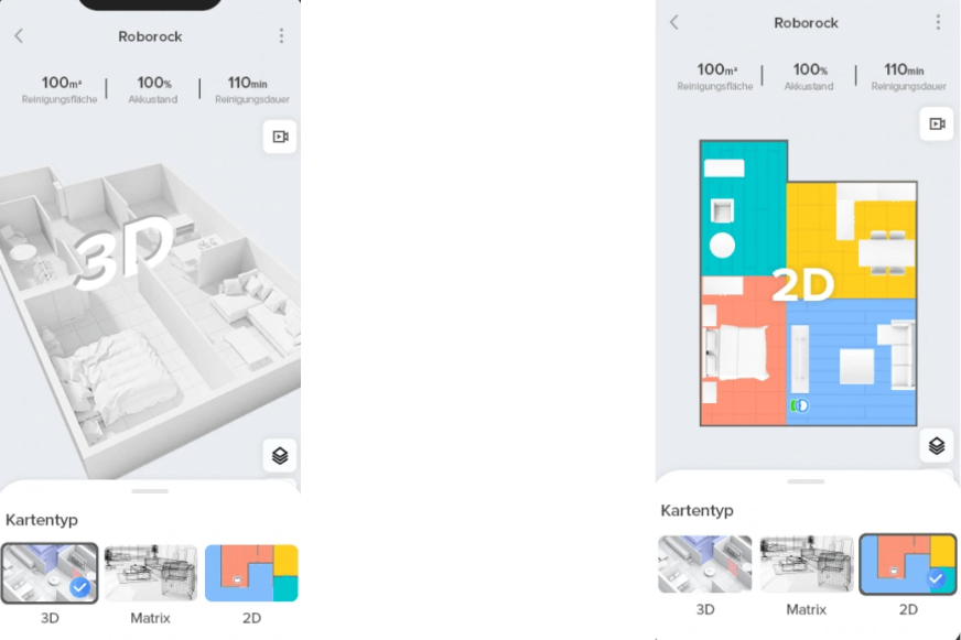 Eine 2D Karte und eine 3D-Karte sind im Vergleich nebeneinander zu sehen.